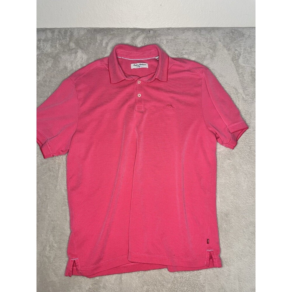 Tommy Bahama Mens L Island Zone Pink Golf Polo Breathable Performance